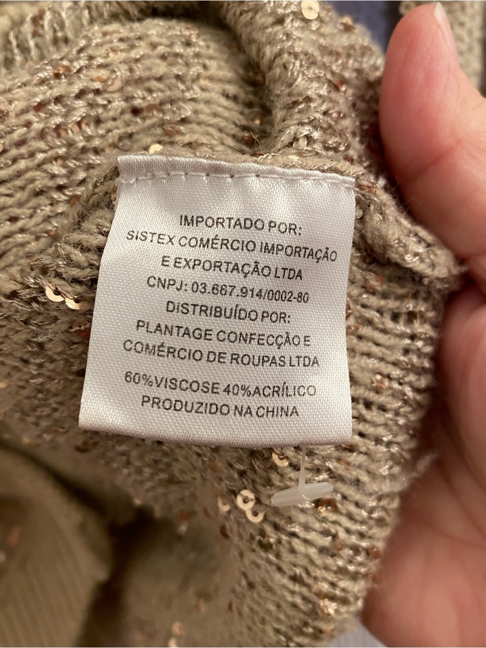 Rare Neutral Farm Rio Golden Sequin V-Neck Cardigan - Picture 6 of 8